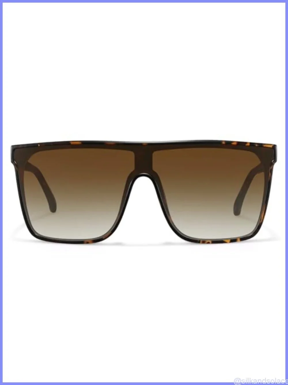 Oversized Square Shield Sunglasses UV400 Flat Top Retro Full Frame 60mm